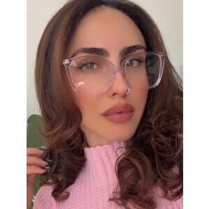 NEW Gucci GG0026O Transparent Lilac Cat Eye Eyeglasses Frames